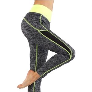 Women's Yoga Workout Pant Leggings with Mesh Cutout